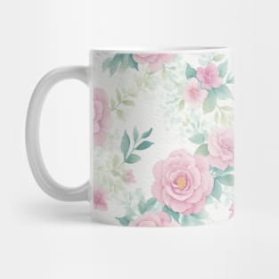 Vibrant Watercolor Pink Roses Flower Art Mug